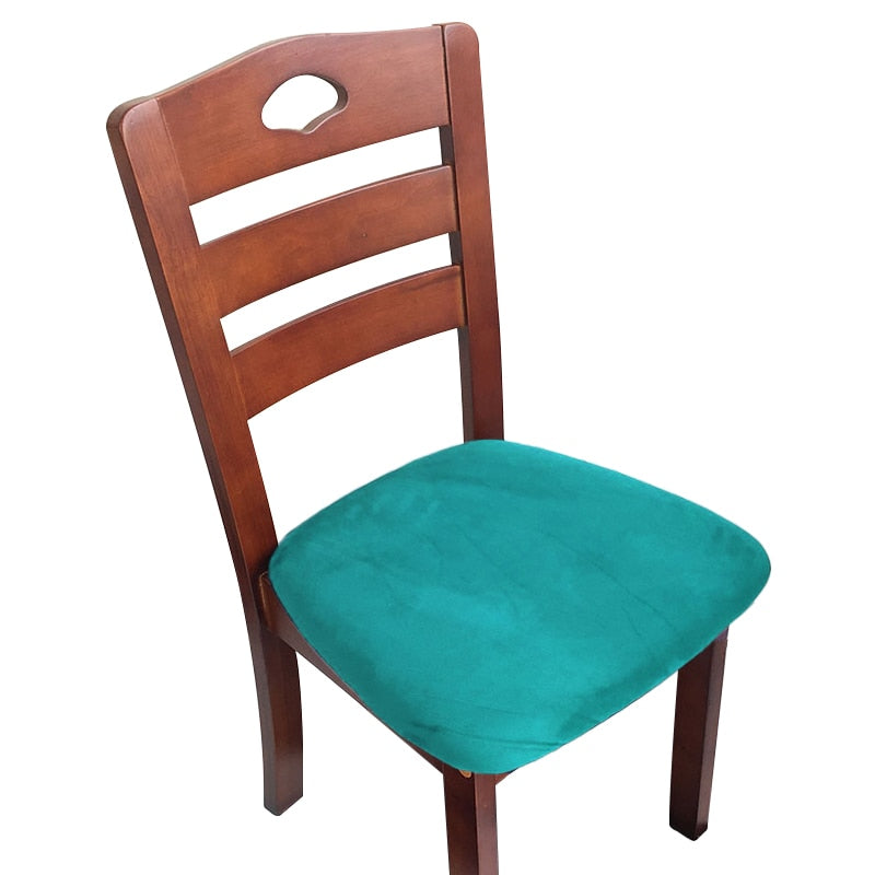 Capa para assento de cadeira em veludo