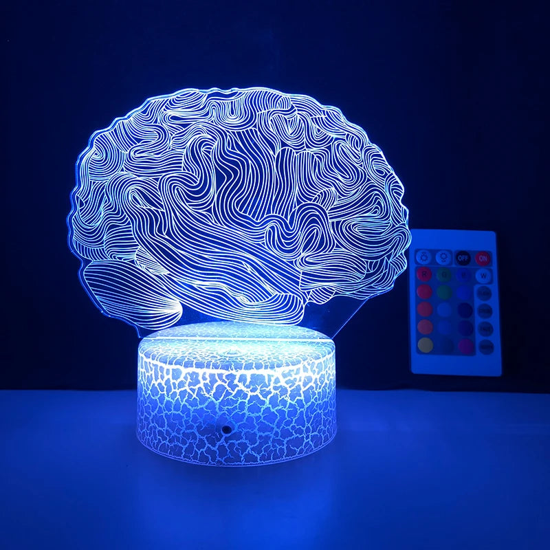 Luminária 3D Formato Cérebro