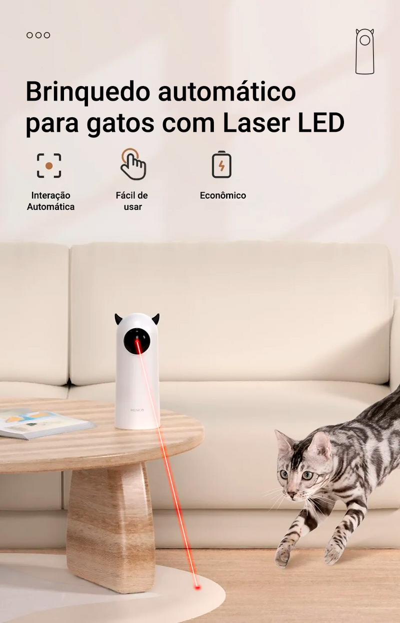 Brinquedo automático para gatos com laser de LED