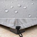 Detalhe do tecido Oxford 210D impermeável com cordão de fixação