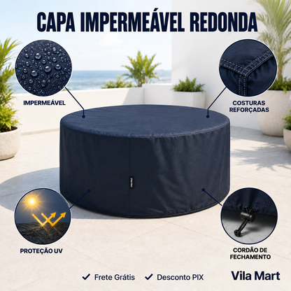 Capa Impermeável Redonda para Móveis Externos — Proteção UV