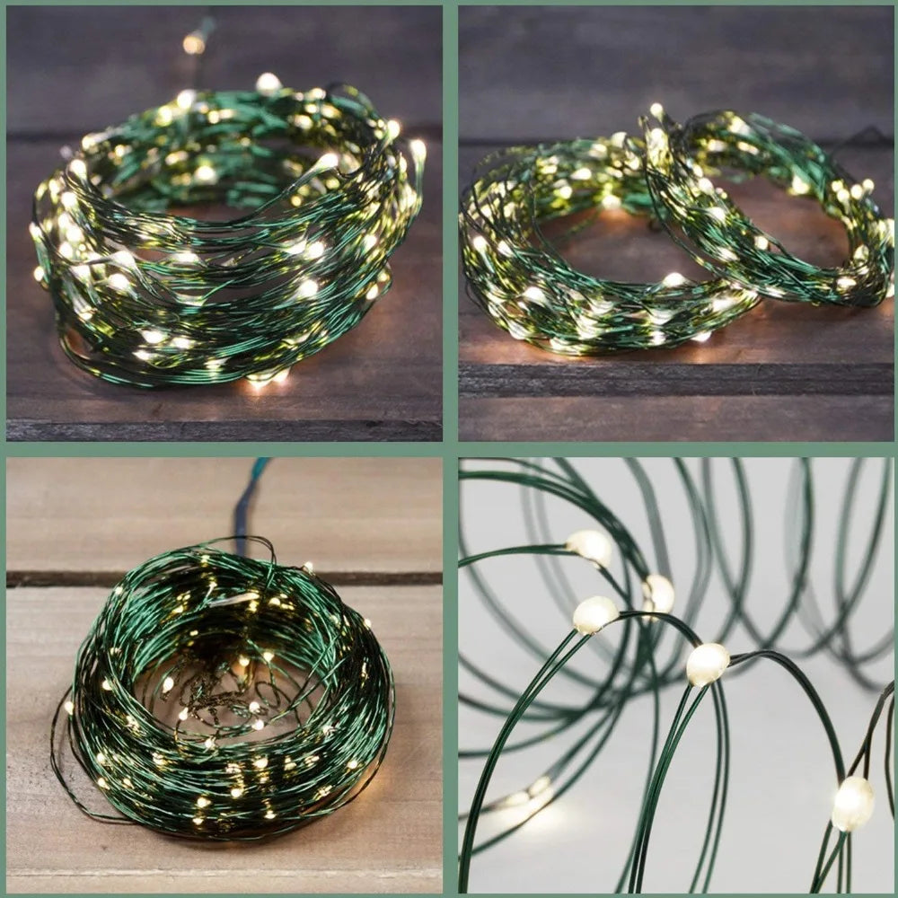 Pisca-pisca com cordão verde - Natal