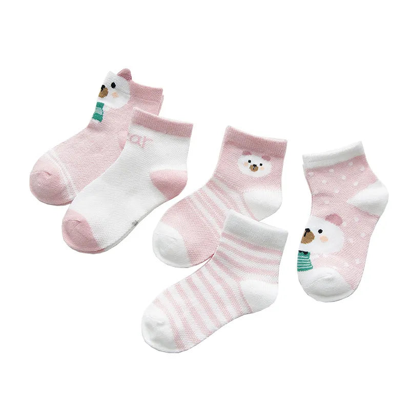 Kit com 5 pares de meias infantis 0-2 anos