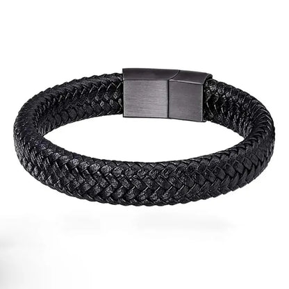 Pulseira Masculinas de Couro Trançado