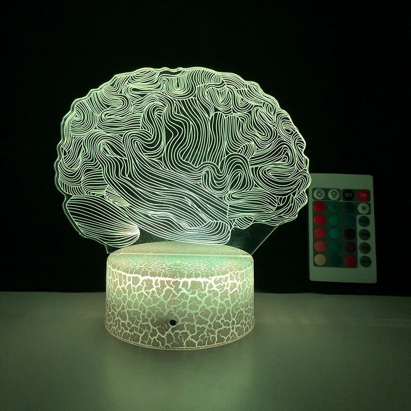Luminária 3D Formato Cérebro