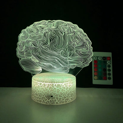 Luminária 3D Formato Cérebro