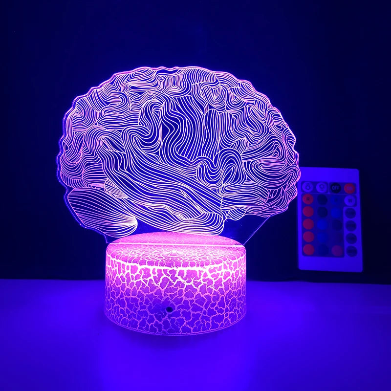 Luminária 3D Formato Cérebro