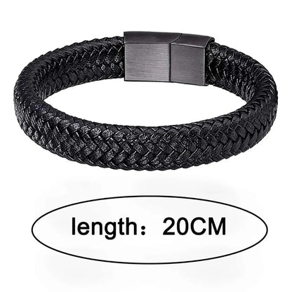 Pulseira Masculinas de Couro Trançado