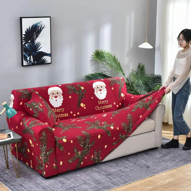 Capa elástica para sofá de Natal