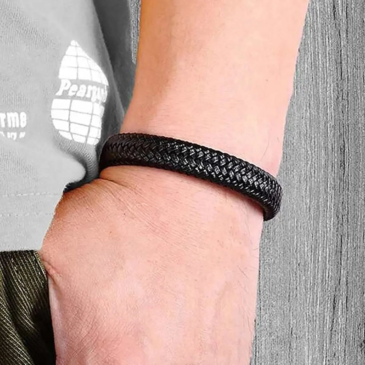 Pulseira Masculinas de Couro Trançado