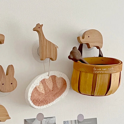 Gancho de madeira de animais