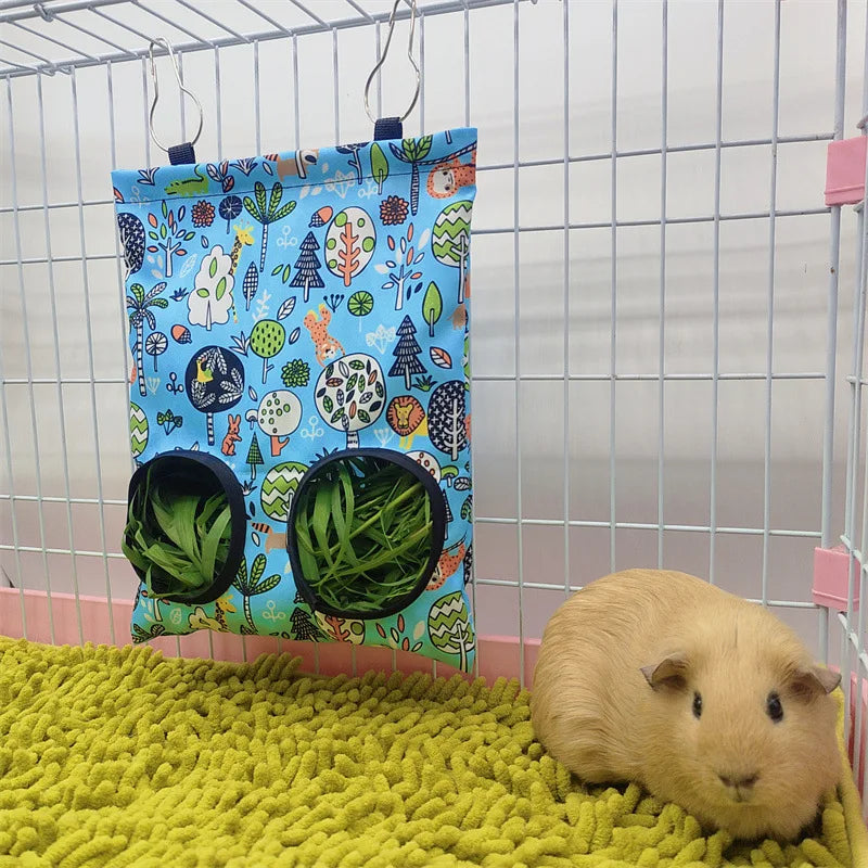 Bolsa suspensa para alimentação de hamsters e coelhos