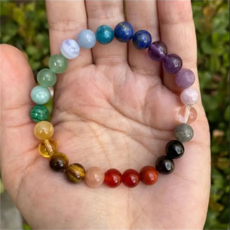 Pulseira dos 7 Chakras com Pedras Naturais