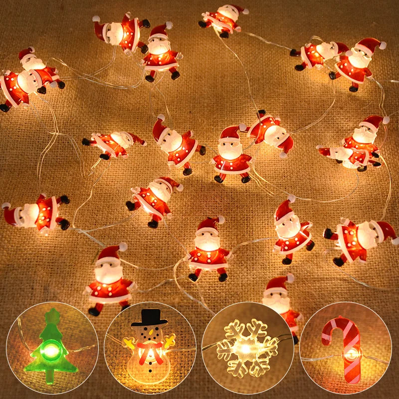 Pisca-pisca Papai Noel Flocos de Neve 2M 20LEDS