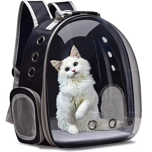 Mochila transparente para gatos