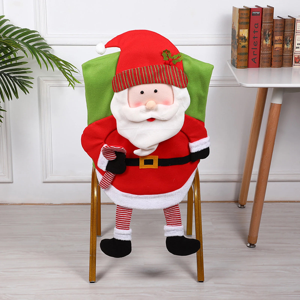 Capa para cadeira de Natal - Boneco de Neve, Elfo e Papai Noel