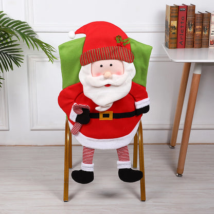 Capa para cadeira de Natal - Boneco de Neve, Elfo e Papai Noel