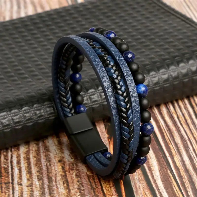 Pulseira Masculina Clássica de Couro