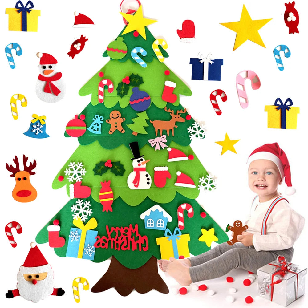 Árvore de Natal de feltro para crianças