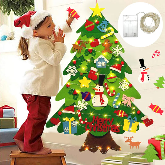 Árvore de Natal de feltro para crianças