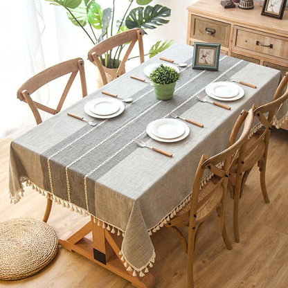Toalha de Mesa com franja de borla