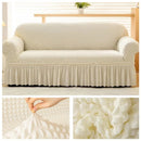 Capa para sofá em jacquard com saia