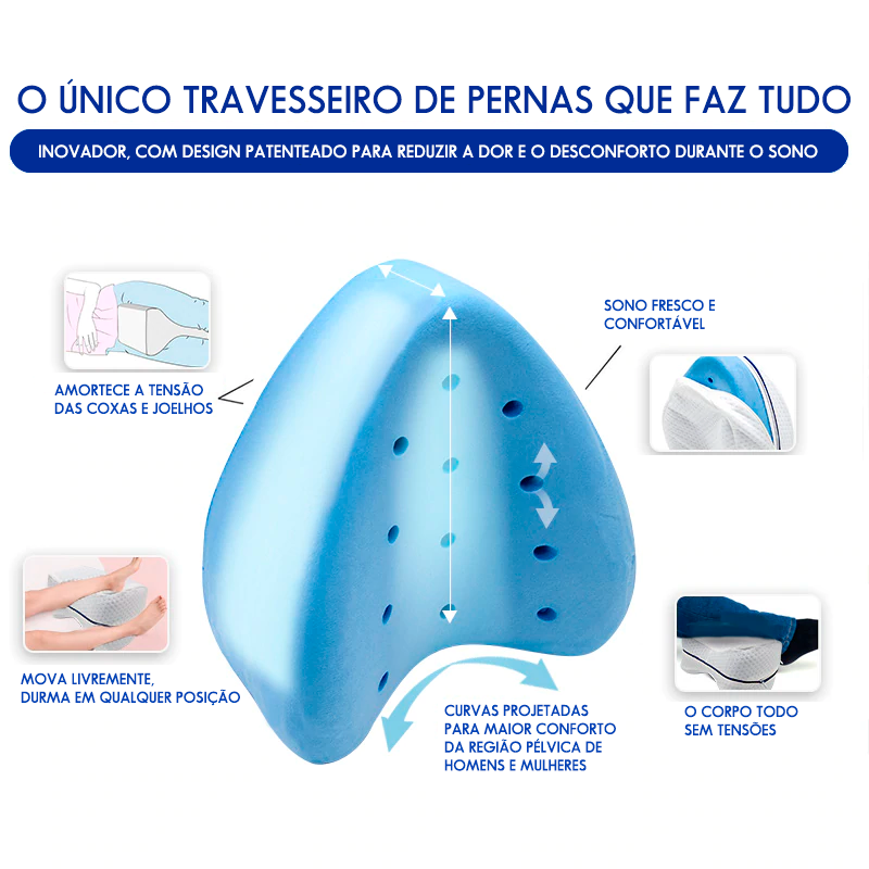 Travesseiro Ortopédico para Pernas — Alívio de Dores