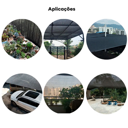 Tela de Sombreamento Preta HDPE — Proteção 50-55%