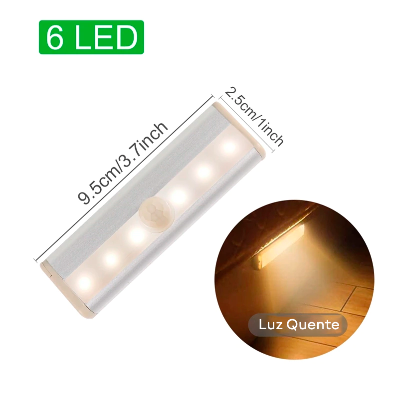 Luz Noturna LED com Sensor de Movimento